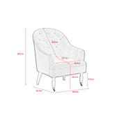 31" Dark Gray And Brown Linen Tufted Arm Chair